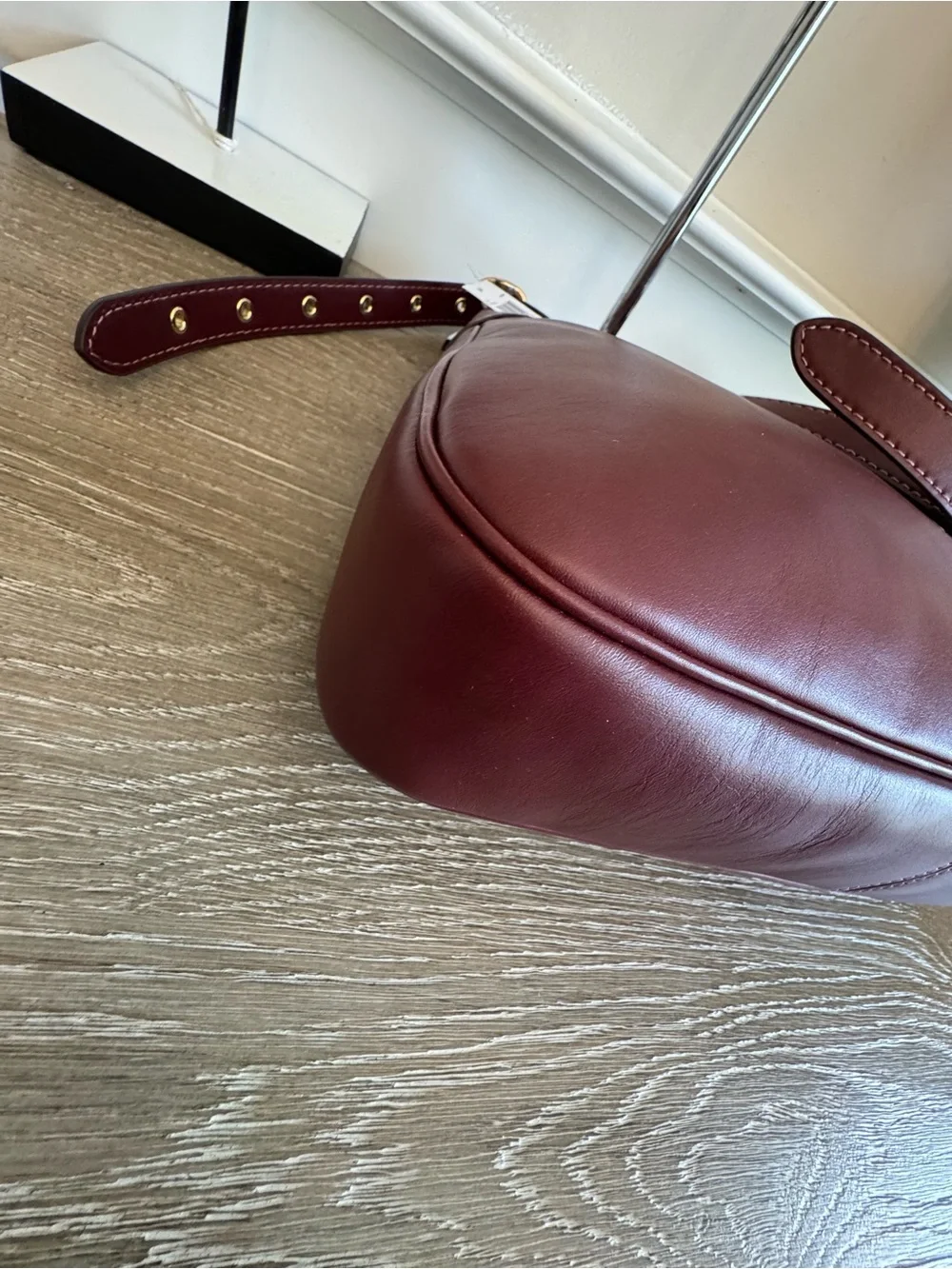 NWT Coach Ella Burgundy Leather Hobo with Gold Hardware